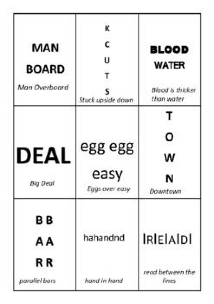 What are those visual word puzzles called?